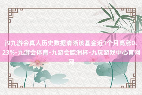 j9九游会真人历史数据清晰该基金近1个月高涨0.23%-九游会体育-九游会欧洲杯-九玩游戏中心官网